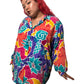 80’s S.G. Sport Colorful Retro Print Blouse (3X)