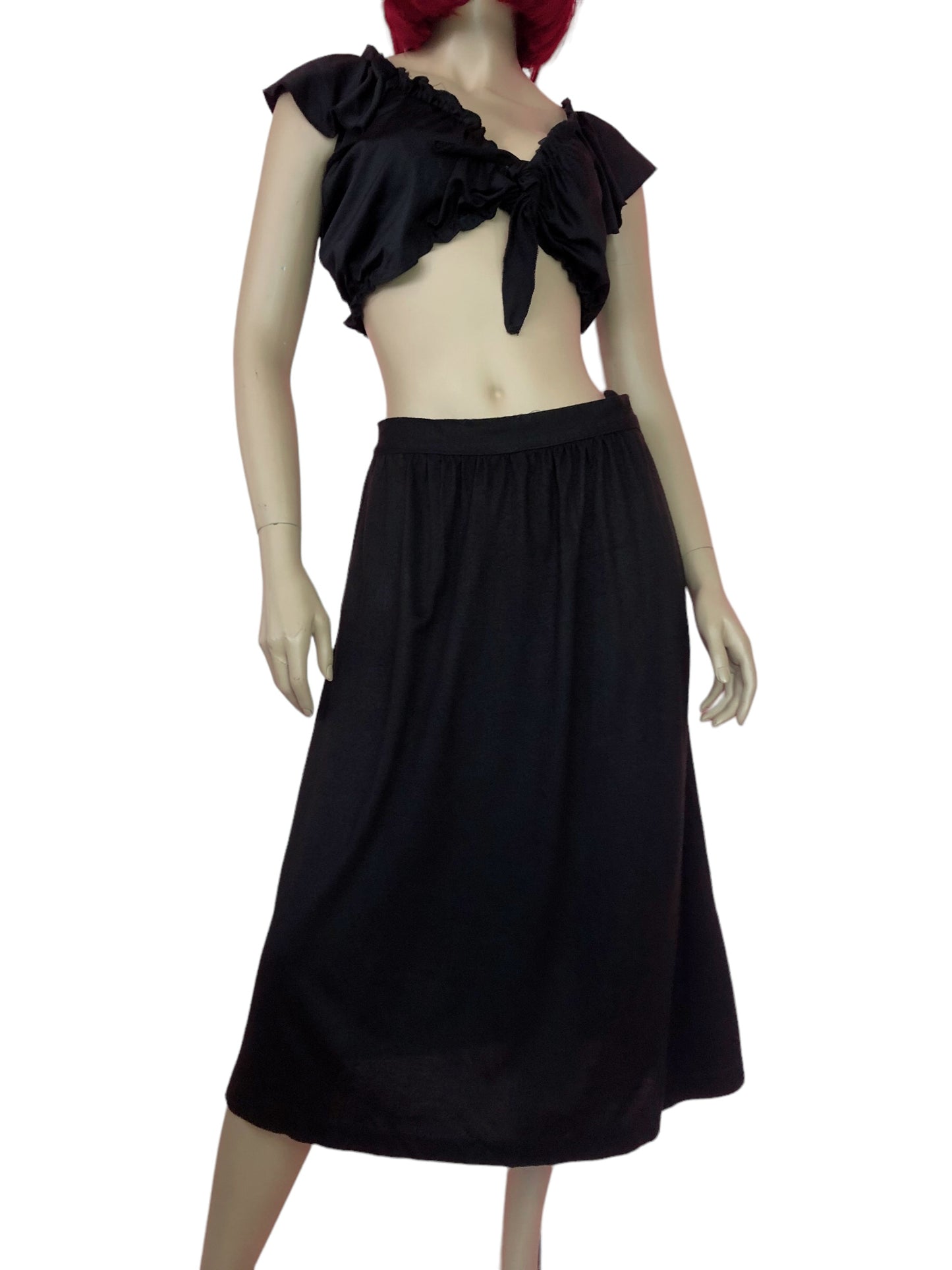 80’s Topics California Black A-Line Skirt (M/L)