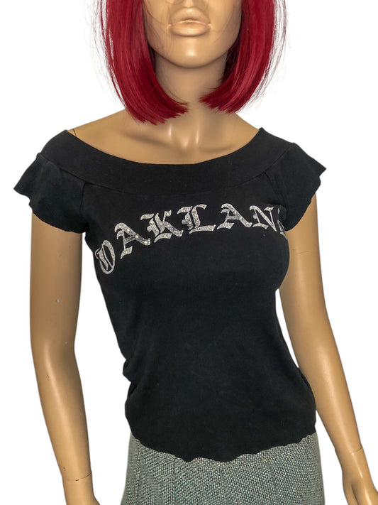 90’s Forever 21 Oakland Black T-Shirt (XXS/XS/S)