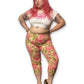 Y2K Floral Print Capri Pants (1X)