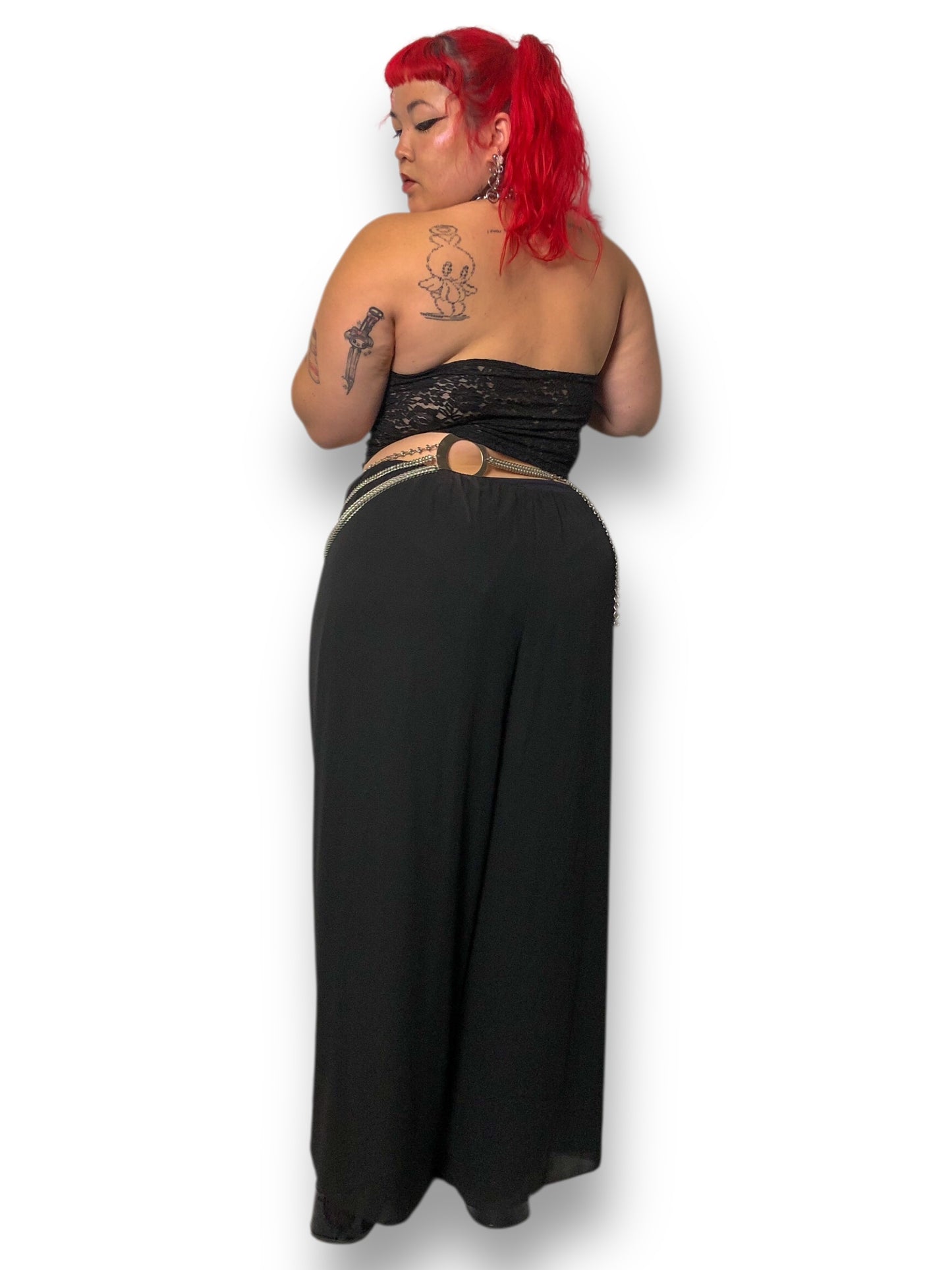 90’s Alex Evenings Black Mesh Layered Pants (3X)
