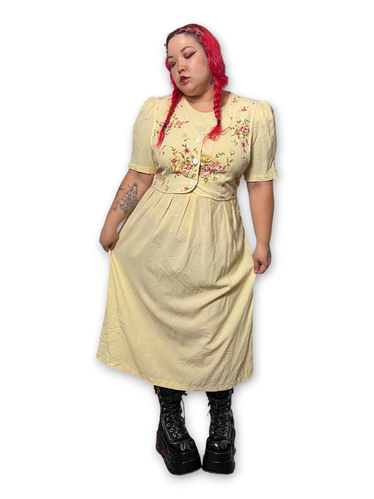 Y2K Prairie Cottage Maxi Dress (1X)