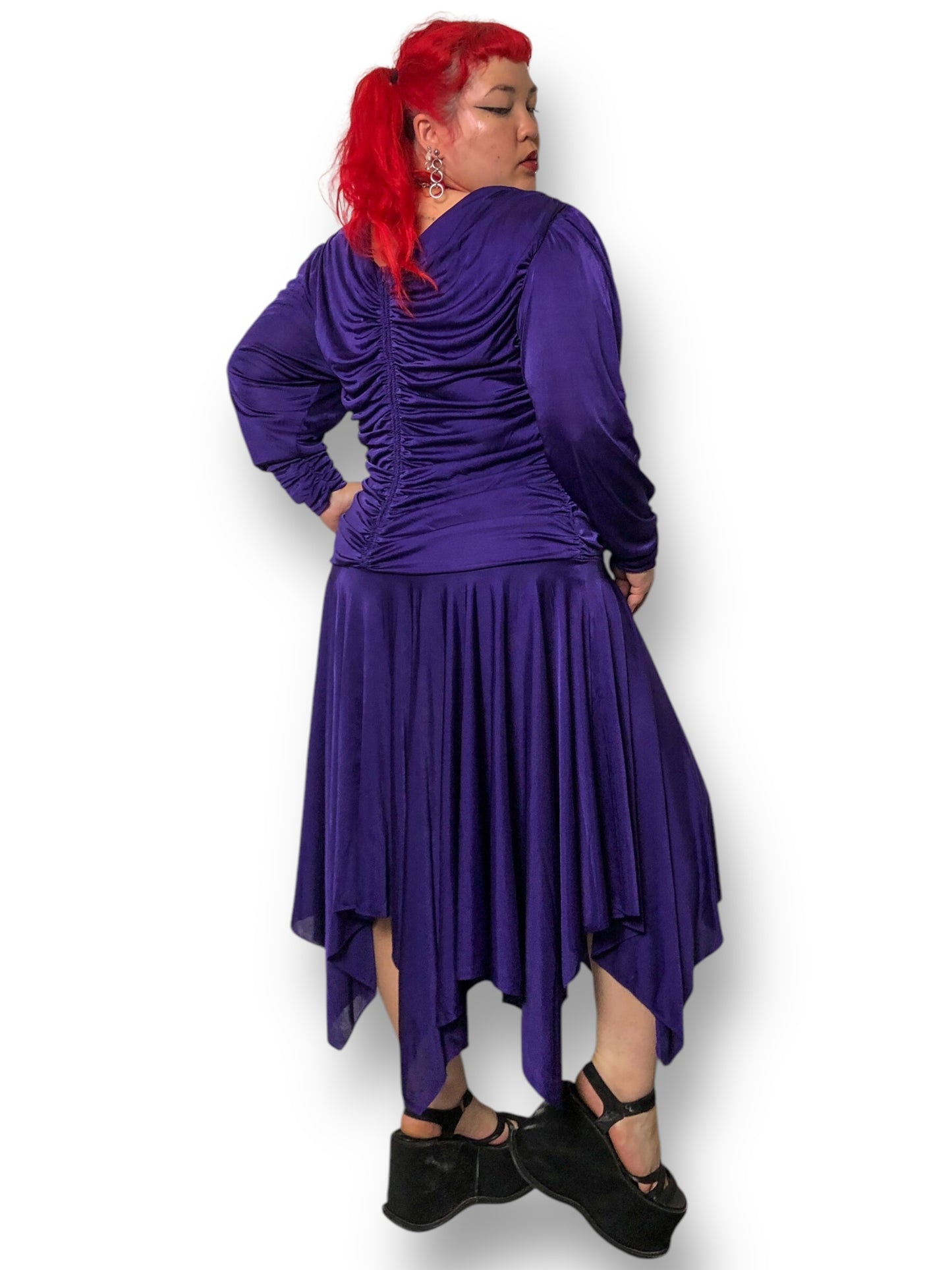 80’s David Rose Purple Retro Cocktail Dress (2X)