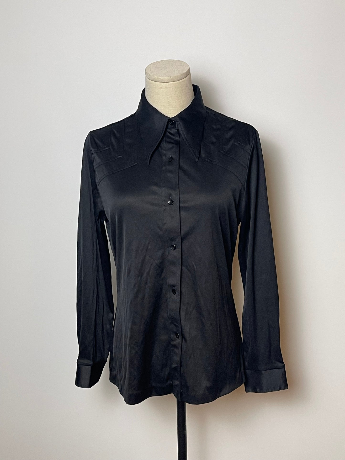 70’s Black Retro Blouse (M)