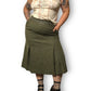 90’s Together! Olive Green Knit Pleated Skirt (2X)