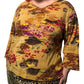 90’s/Y2K Jane Ashley Mustard Floral Print Long Sleeve Shirt (3X)