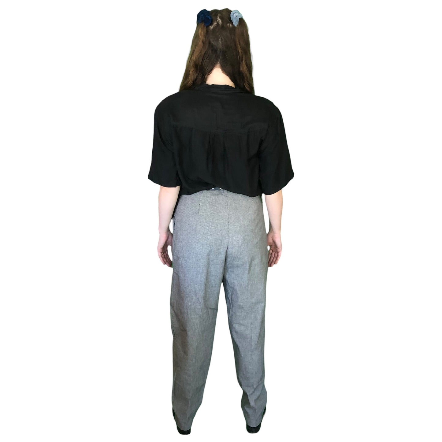 90’s Lee Black and White Micro Houndstooth Pleated Pants (L)