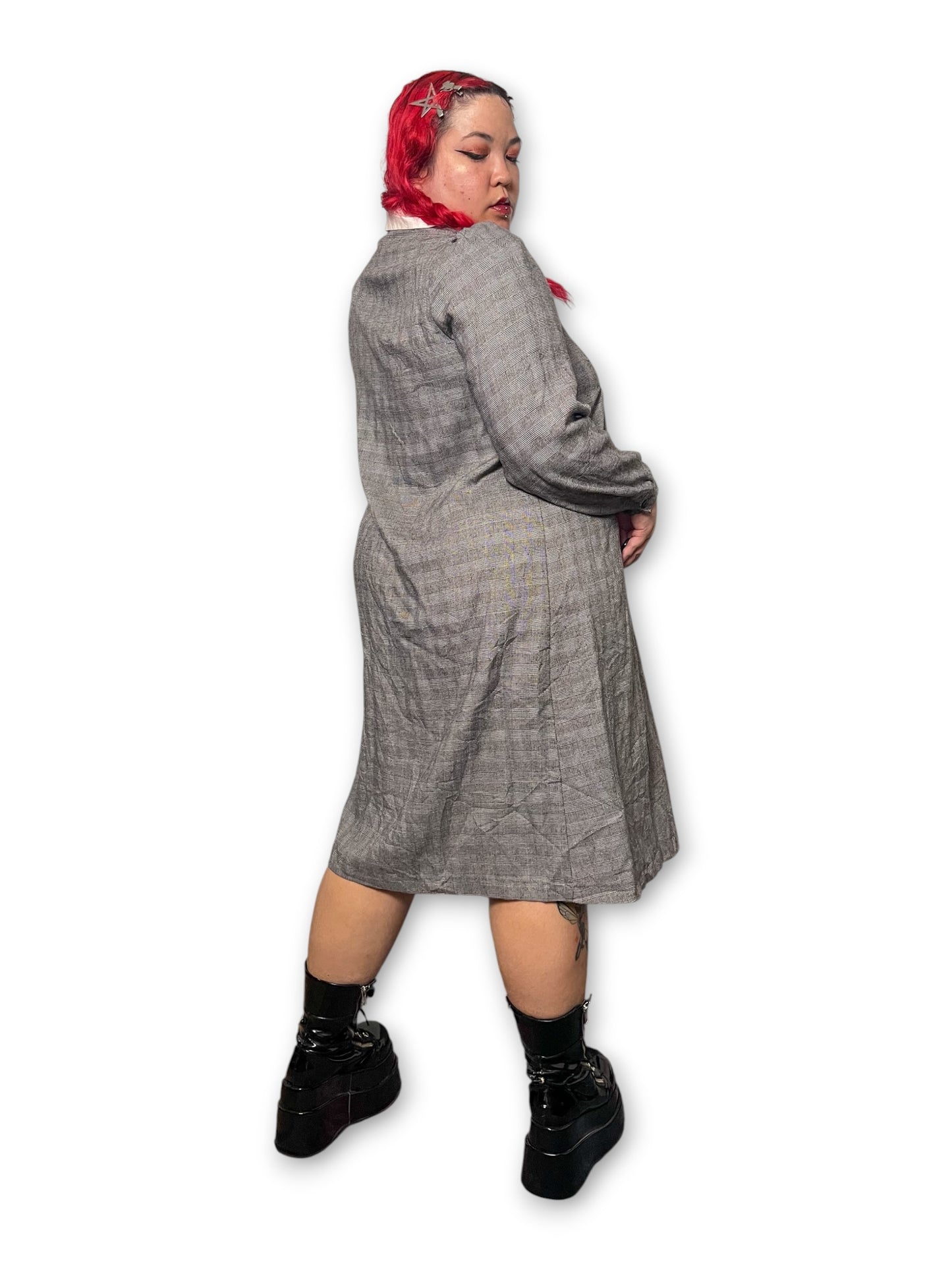 80’s/90’s Retro Plaid Midi Dress (1X/2X)