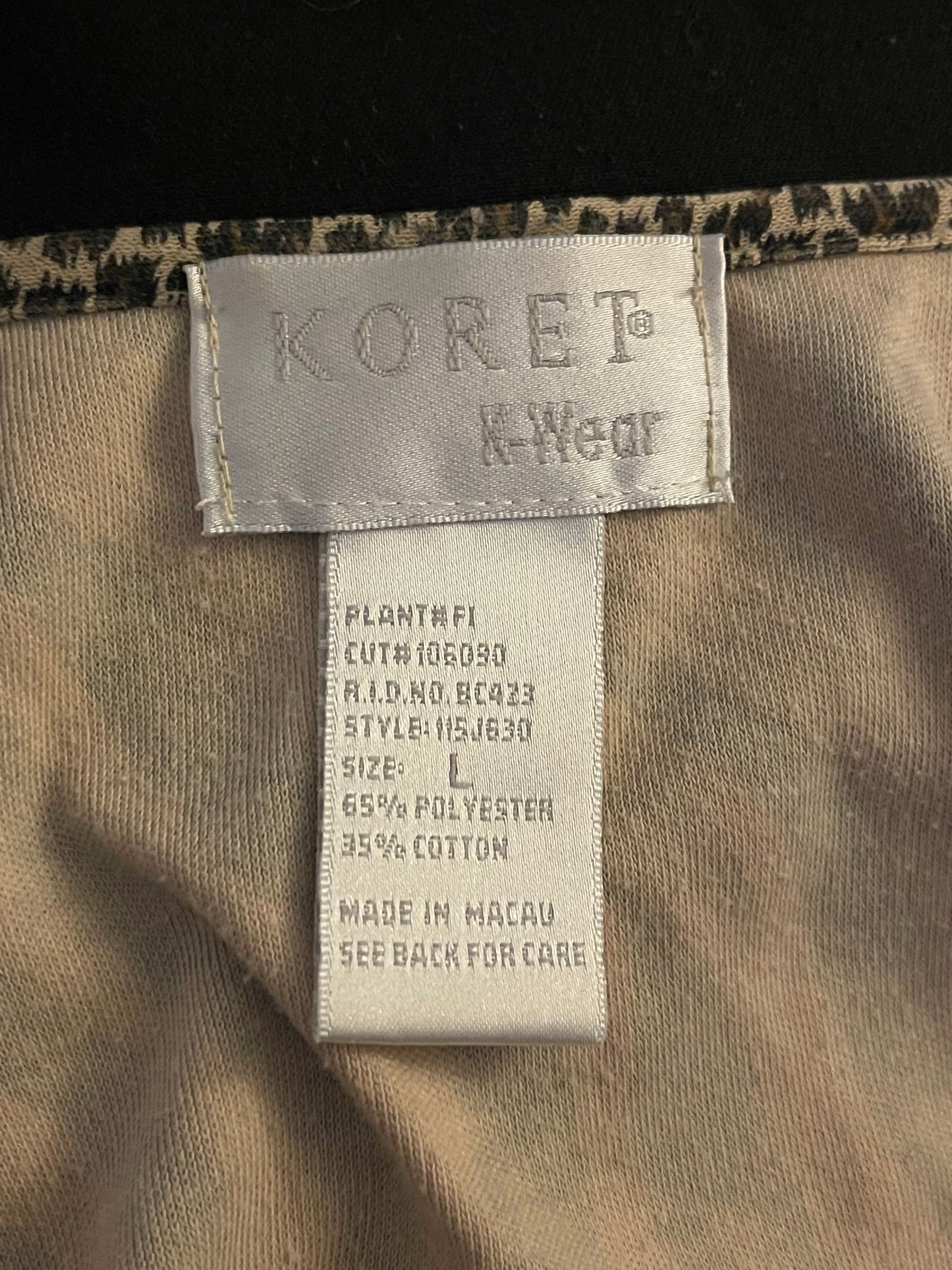 Y2K Koret Tiger Stripe Print Blouse (L)