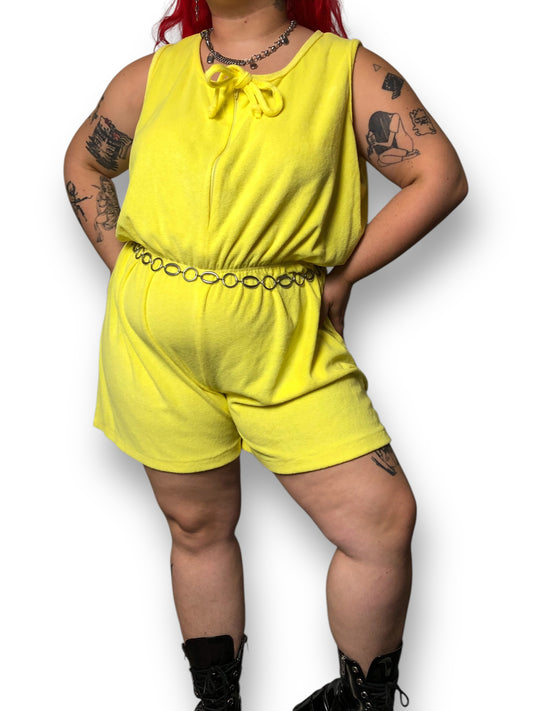 80’s Linda Yellow Terrycloth Romper (3X)