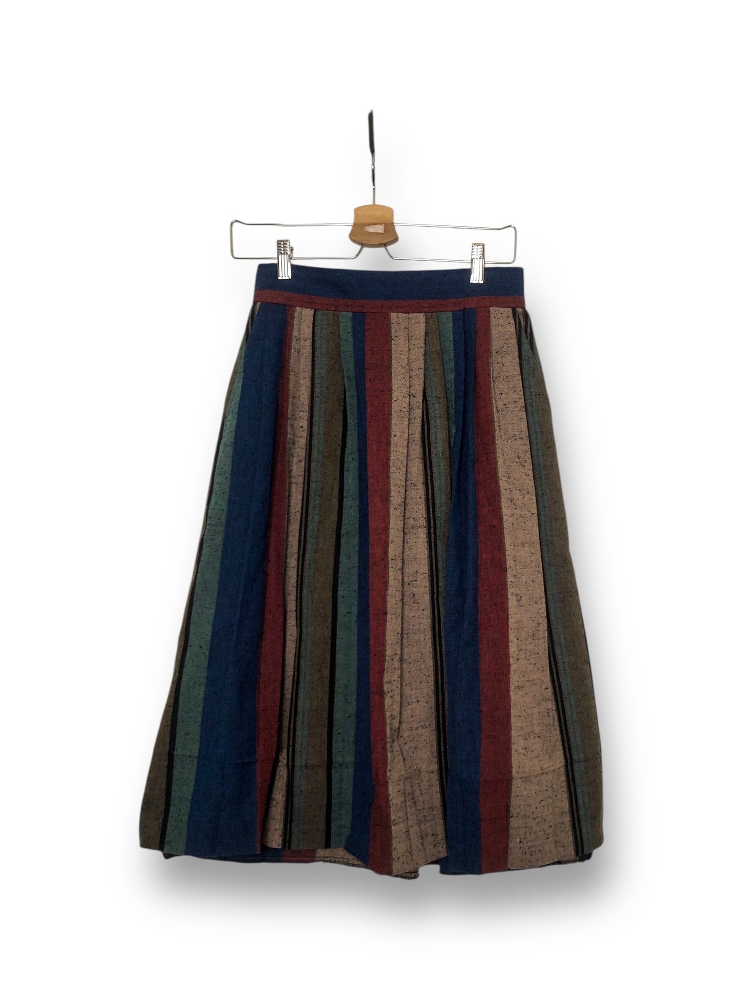 70’s/80’s Michele Striped Pleated Midi Skirt (M)