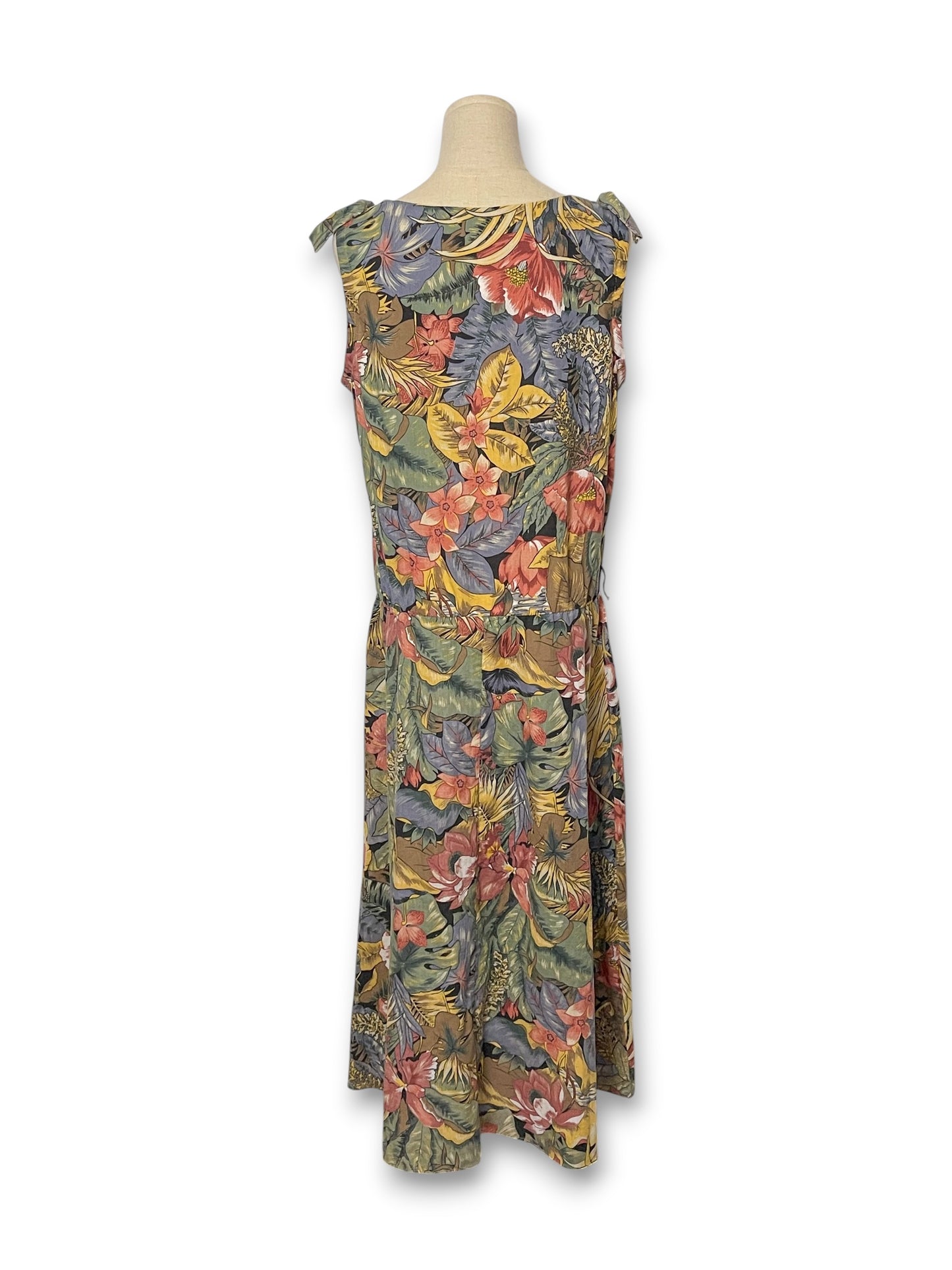 80’s/90’s Retro Tropical Midi Dress (XL/1X)