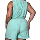 80’s Linda Aqua Blue Terrycloth Romper (3X)