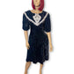80’s Jamie Black Velvet Goth Victorian Dress (XS/S)