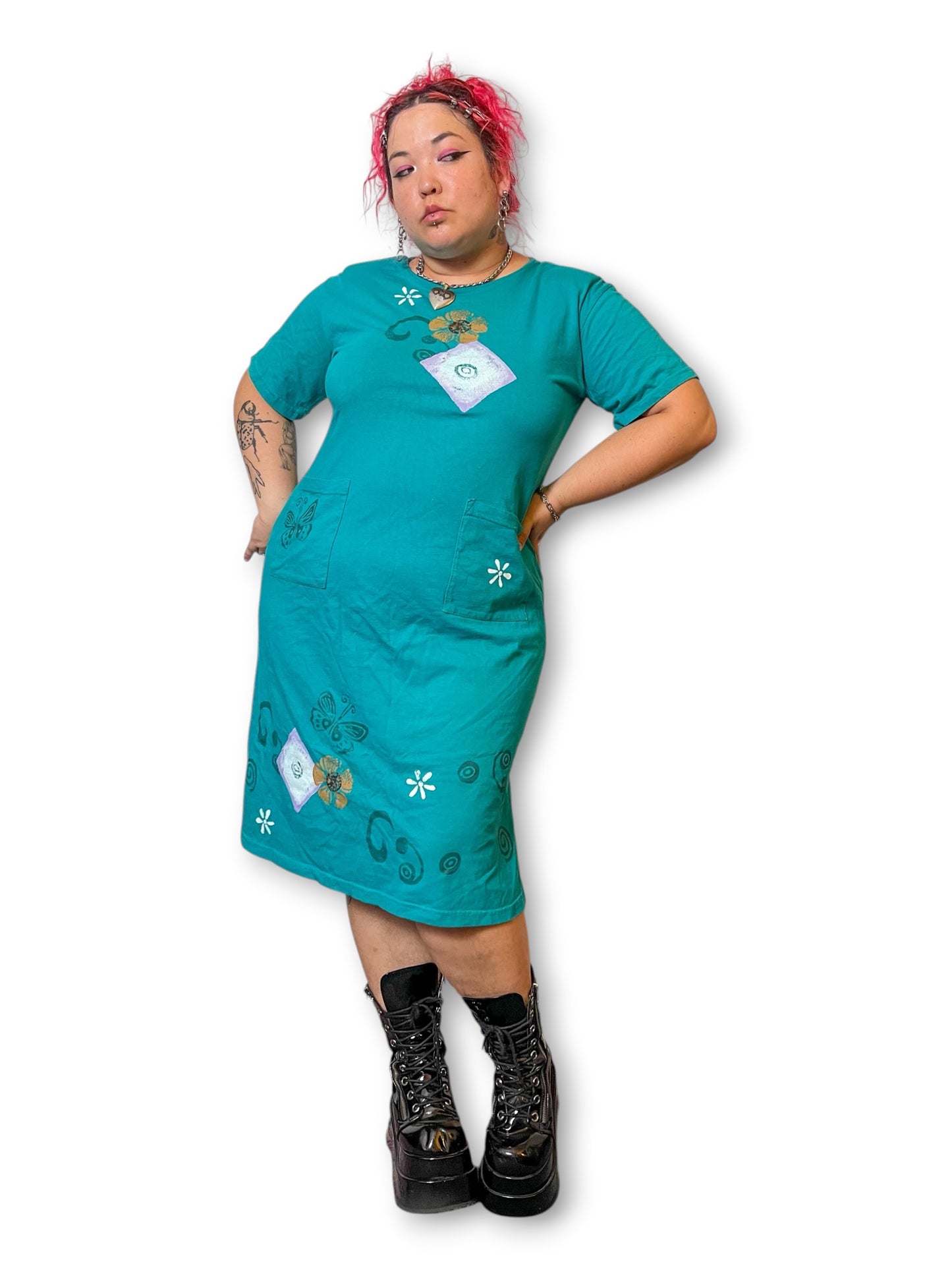 80’s/90’s Retro Shift Dress (1X)