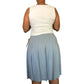 90’s Josephine Chaus Powder Blue Pleated Skirt (XL)