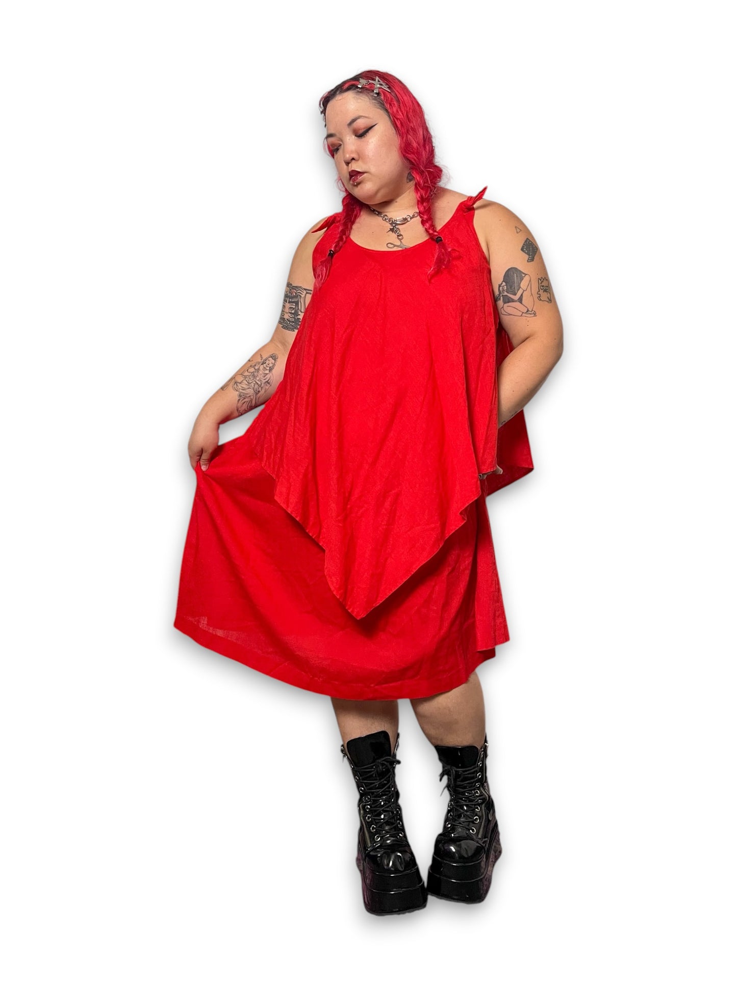 80’s Red Layered Tent Dress (3X)