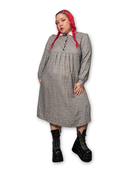 80’s/90’s Retro Plaid Midi Dress (1X/2X)
