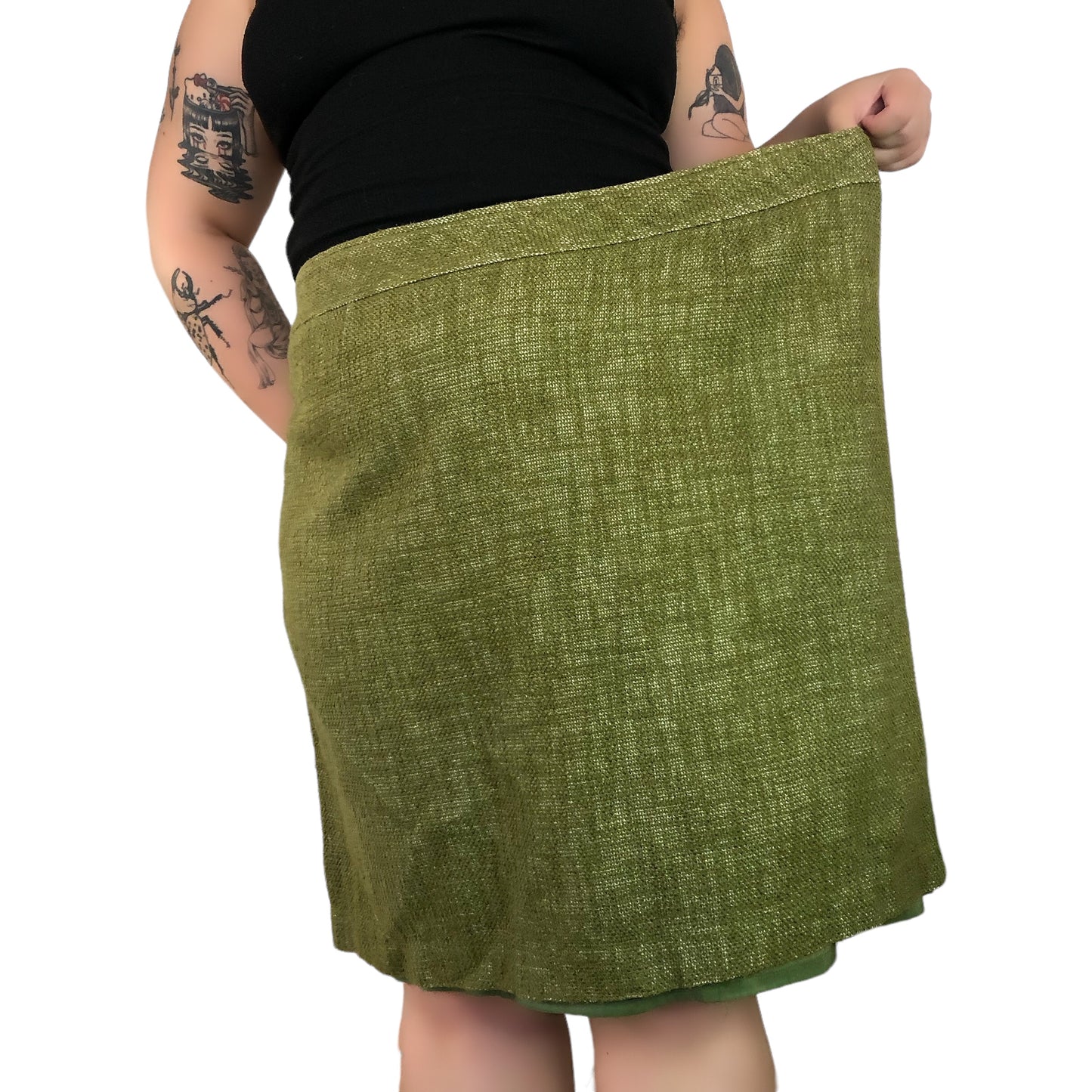 Y2K Talbots Olive Green Knit Pencil Skirt (3X)