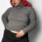 80’s Designers Plus Gray Turtleneck Sweater (L/XL)