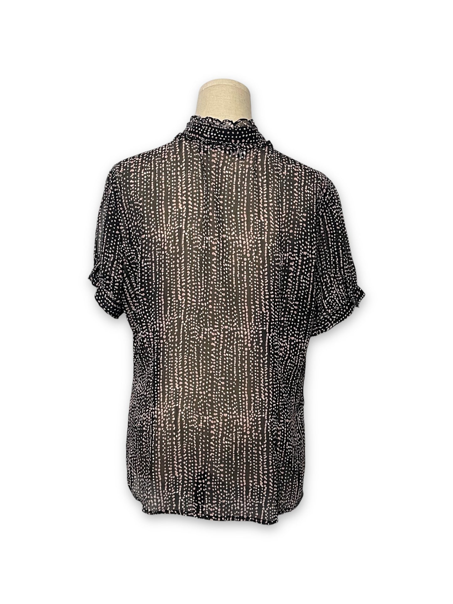 Y2K Polka Dot Sheer Blouse (XL)