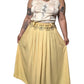 80’s/90’s Michael & Company Pale Yellow Pleated Midi Skirt (2X)
