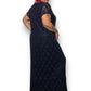 Y2K Connected Navy Blue Floral Lace Evening Dress (3X)