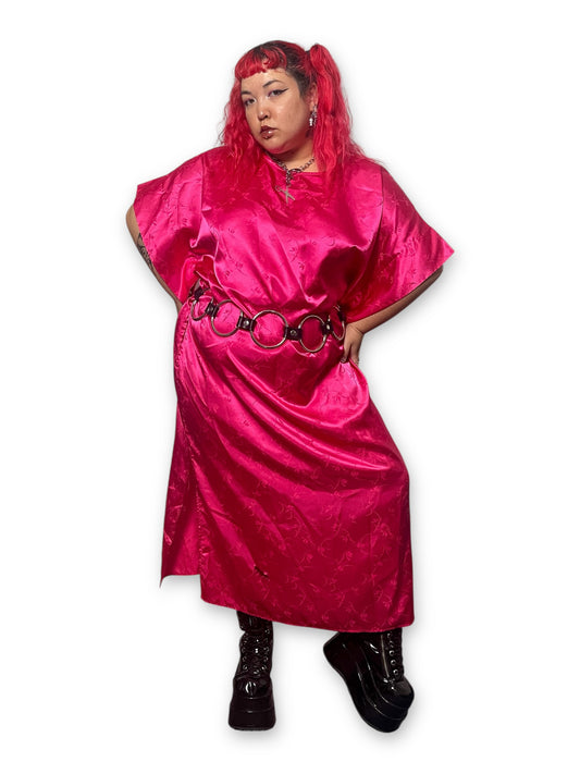 80’s Hot Pink Satin Nightgown (2X)