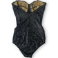 70’s Flexees Black Satin Bustier Bodysuit (38D)
