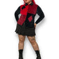 90’s Erika Red and Black Colorblock Velour Shirt (L)