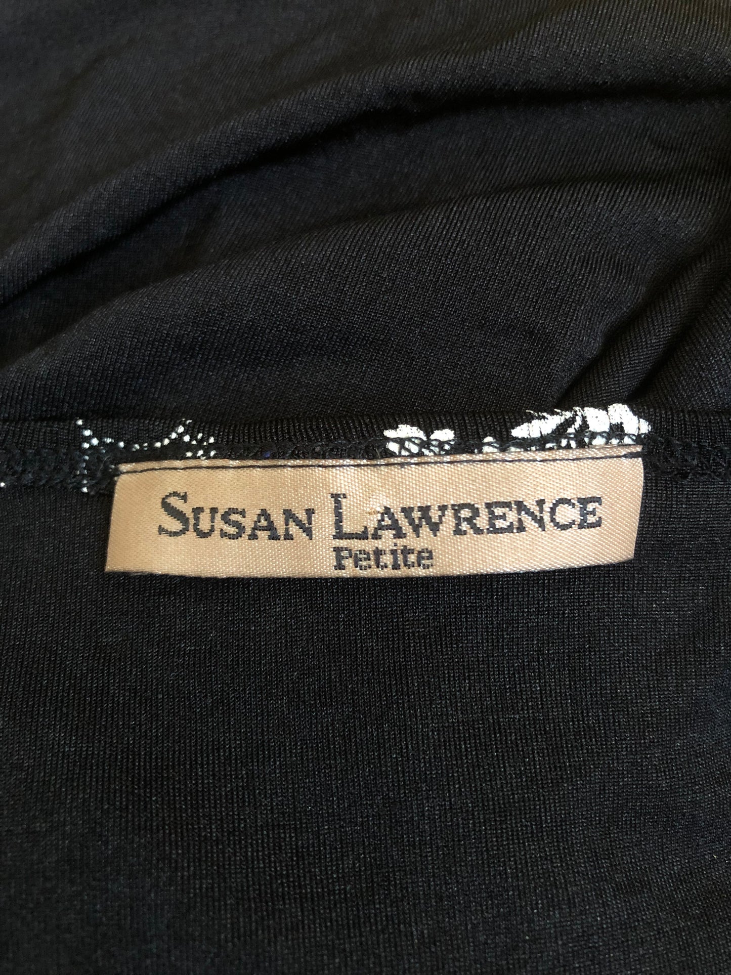 90’s Susan Lawrence Black and White Floral Tank Top (L/XL)