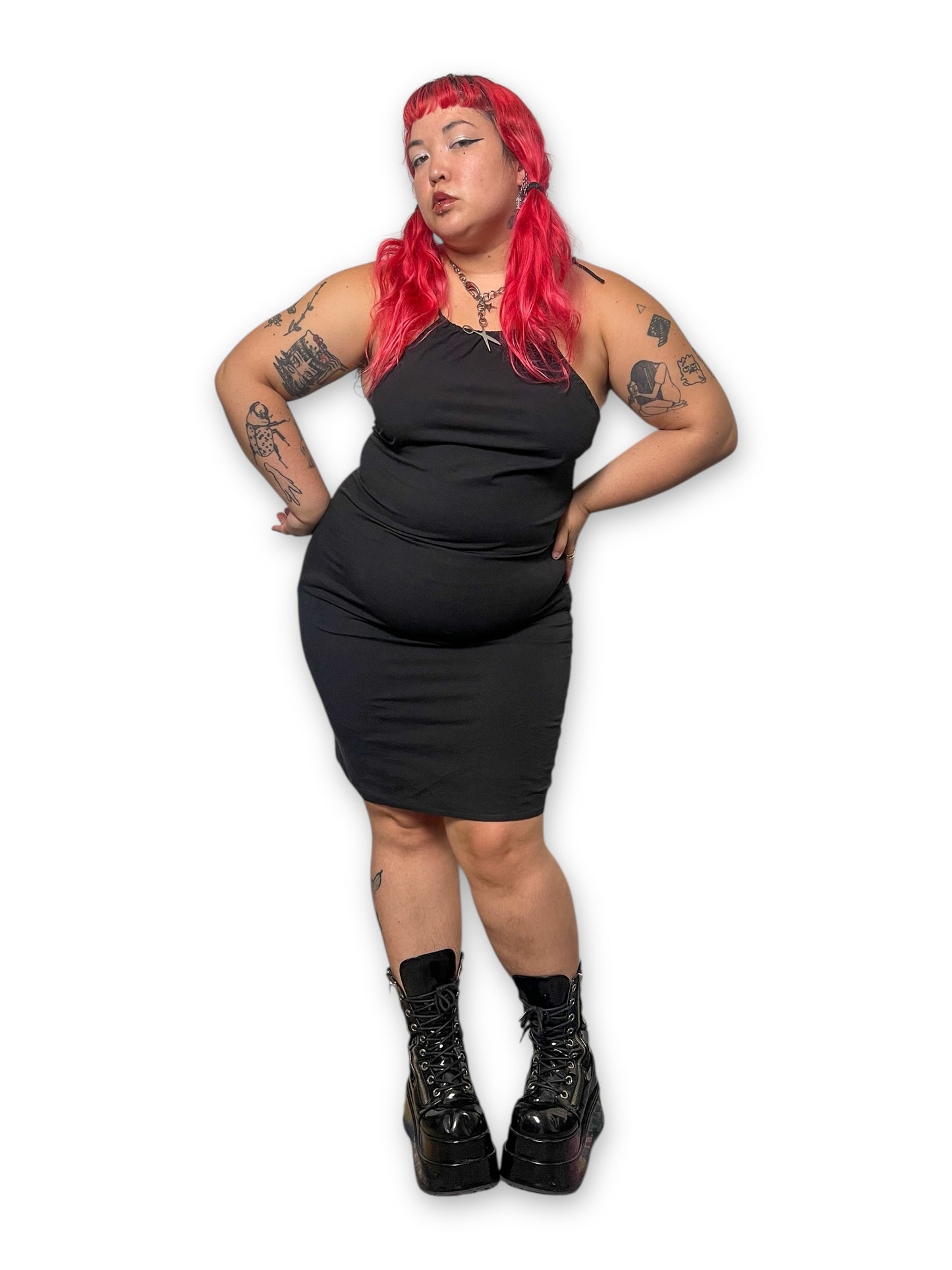 Y2K/Modern Black Halter Dress (XL)