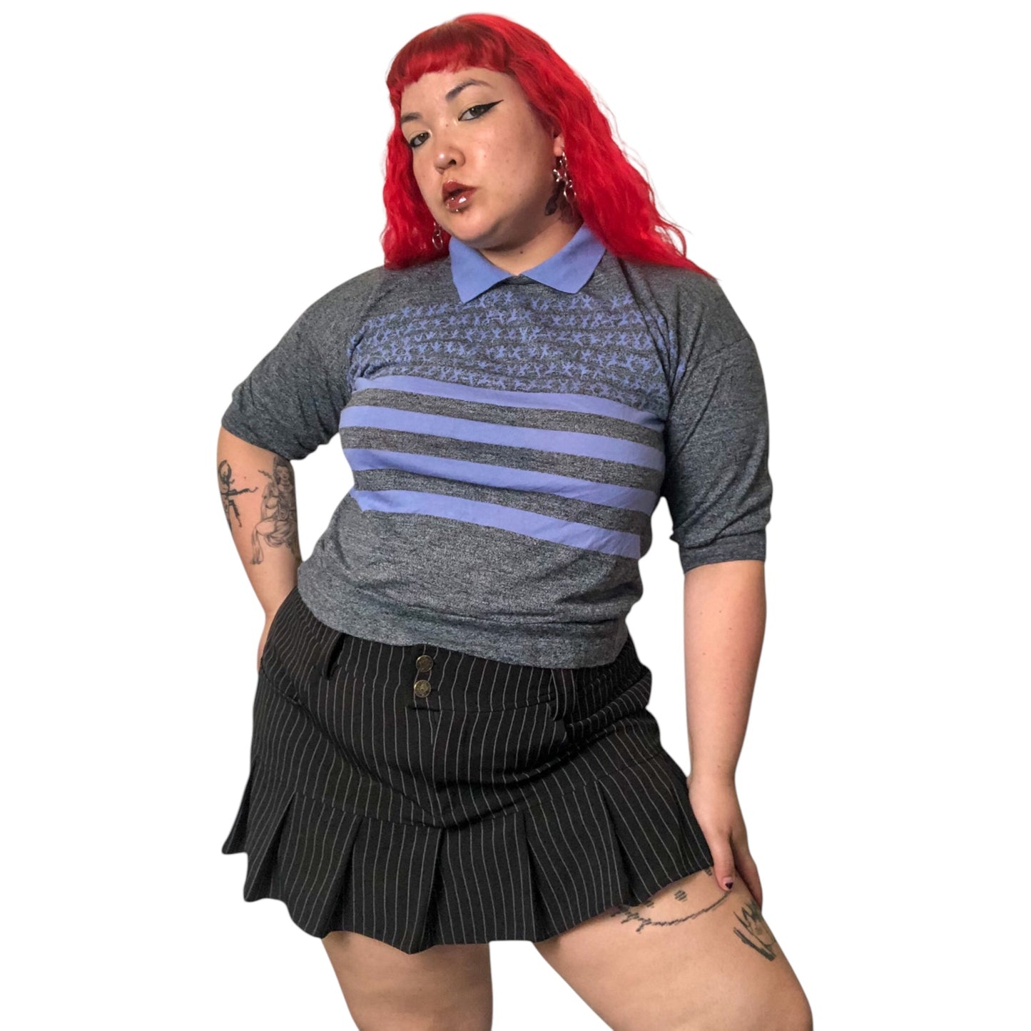 80’s Jessica Scott Heather Gray Polo Shirt (XL)