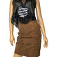 80’s/90’s Leopard Print Leather Skirt (S/M)