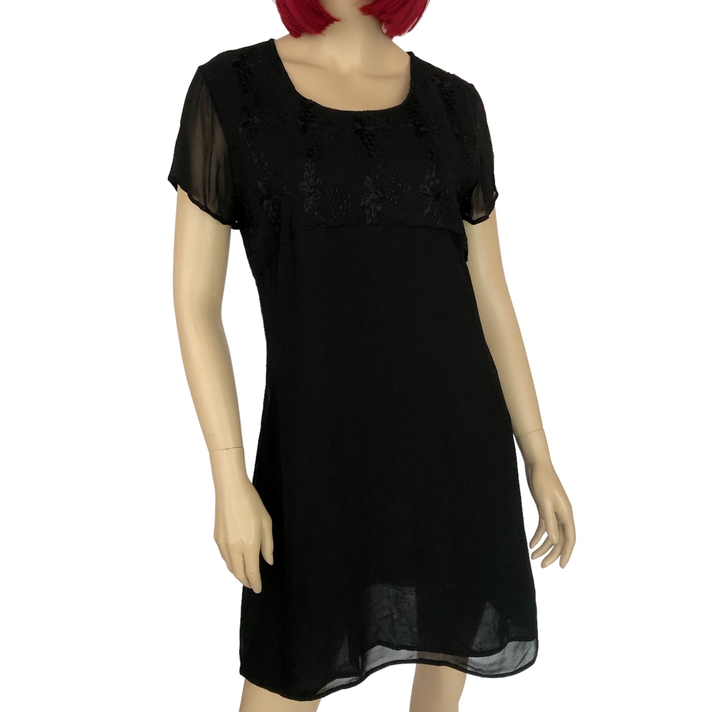 90's Amanda Smith Black Mesh Layered Dress (M)