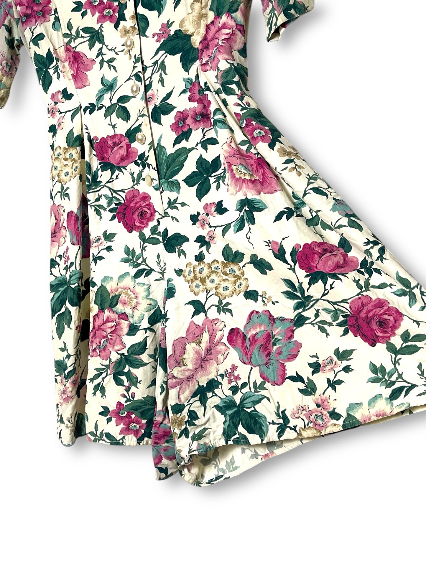 80’s En Focus White Floral Print Romper (M)