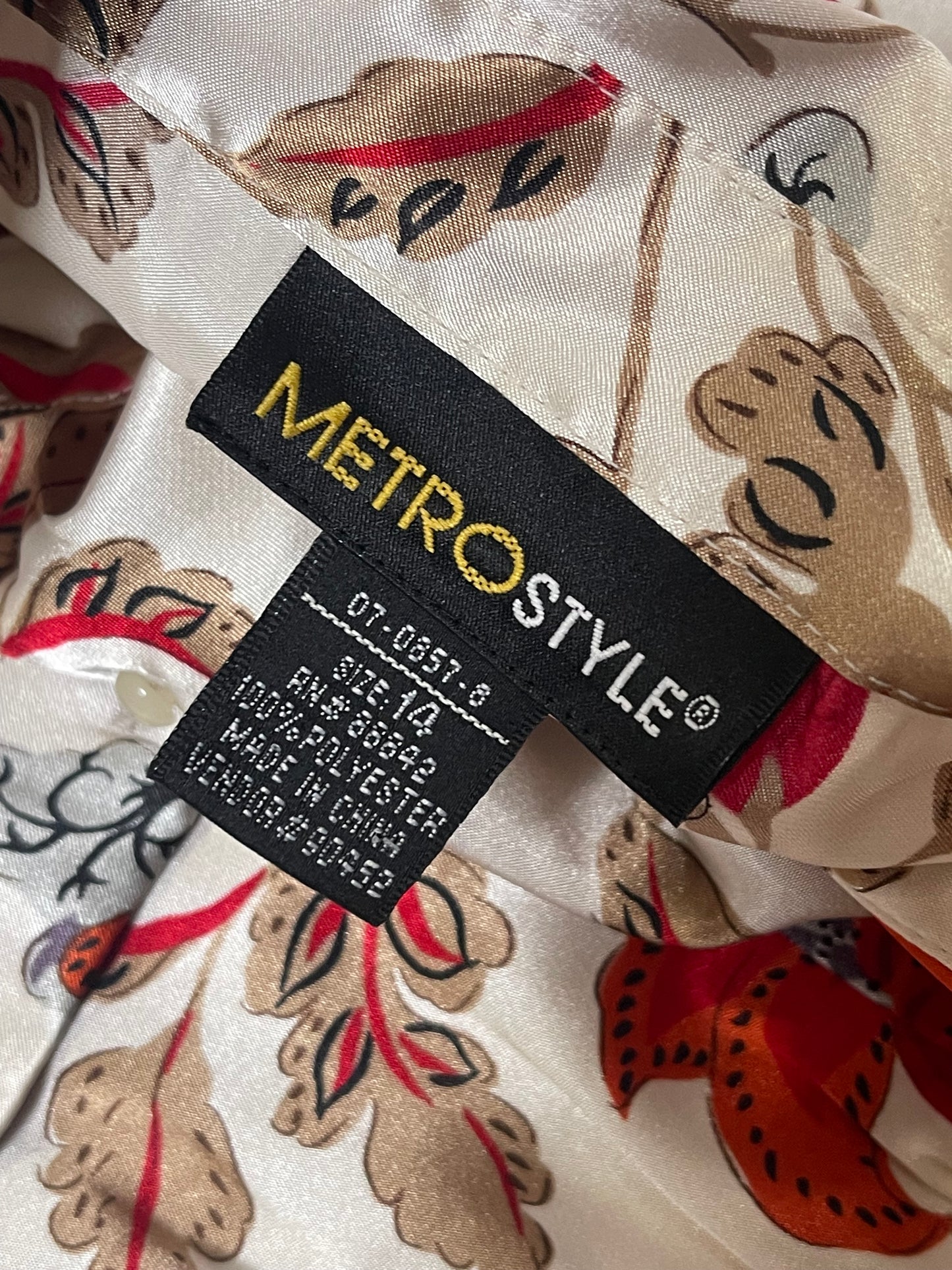 90’s/Y2K Floral Satin Blouse (XL)