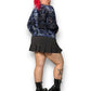 Y2K/Modern Blue Leopard Print Velvet Shirt (L/XL)