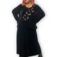 90’s/Y2K Jazz II Black Velvet Long Sleeve Maxi Dress (3X)