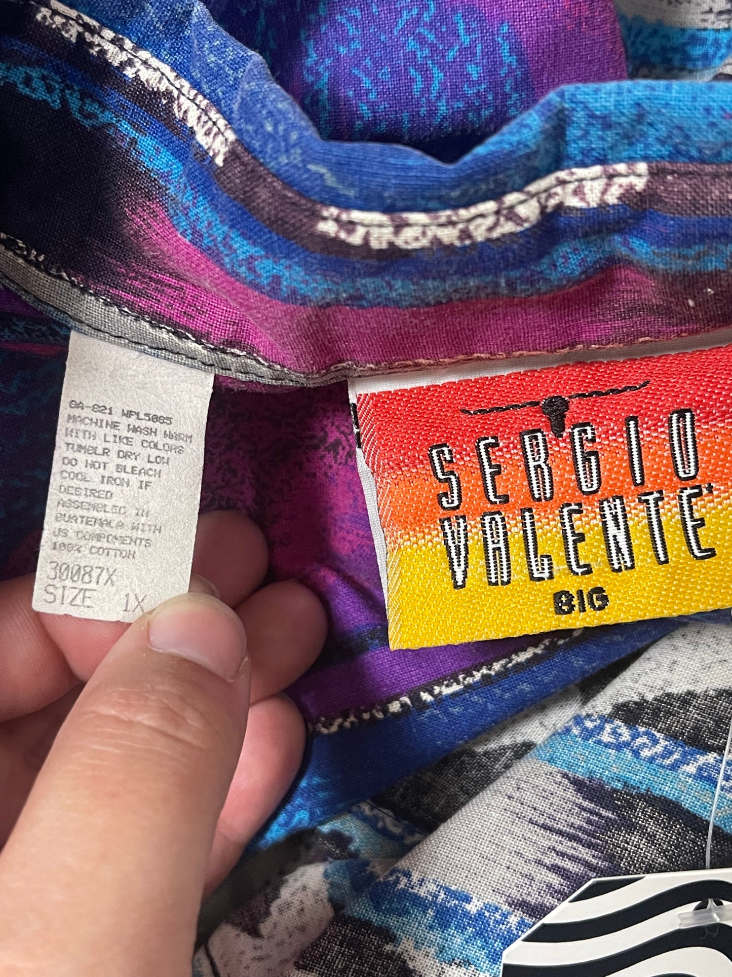 80’s/90’s Sergio Valentino Retro Southwestern Print Button Down Shirt (1X/2X)