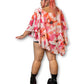 Y2K/Modern Floral Print Poncho Top (5X)