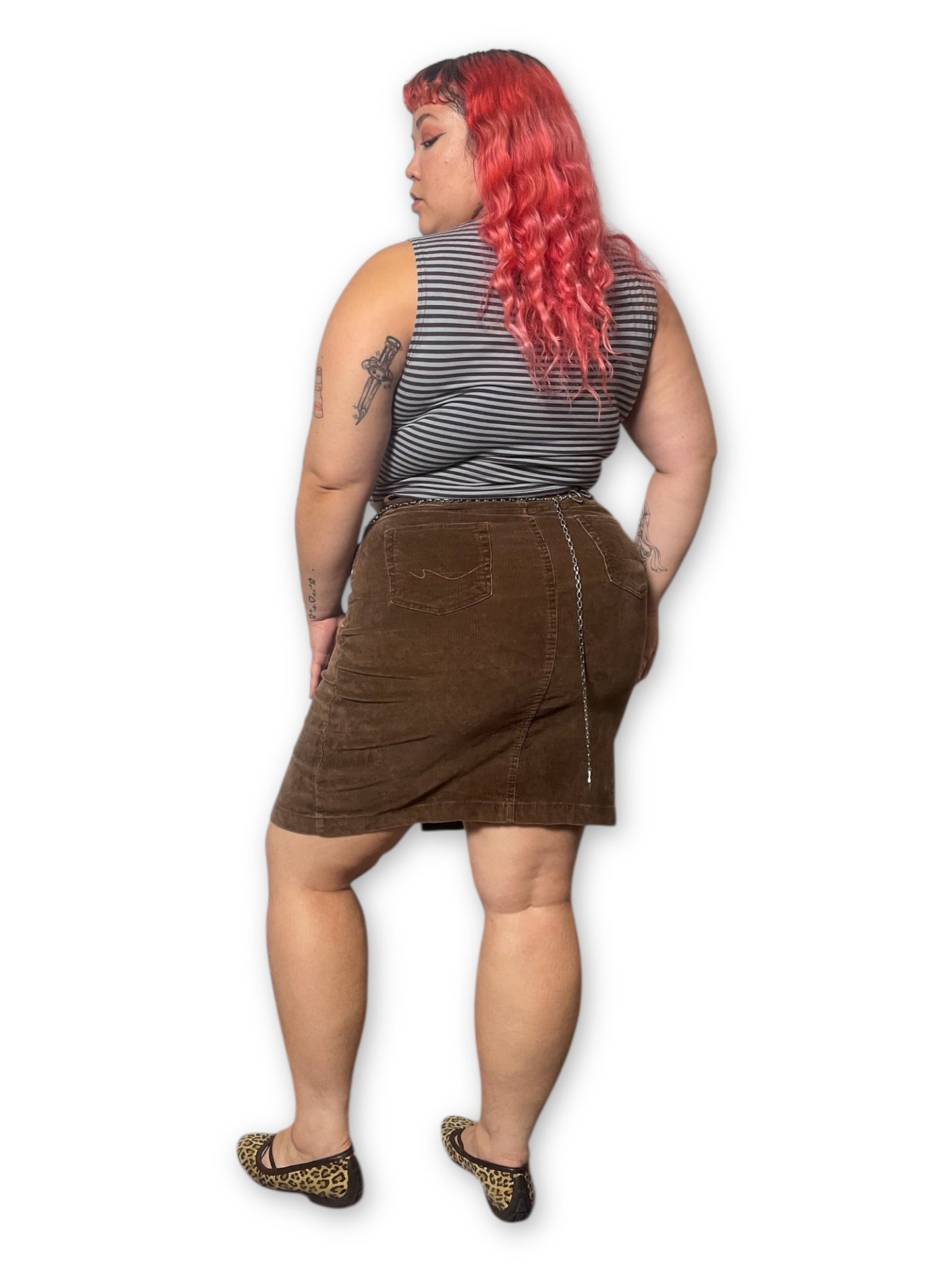 Y2K/Modern Brown Corduroy Skirt (XL)