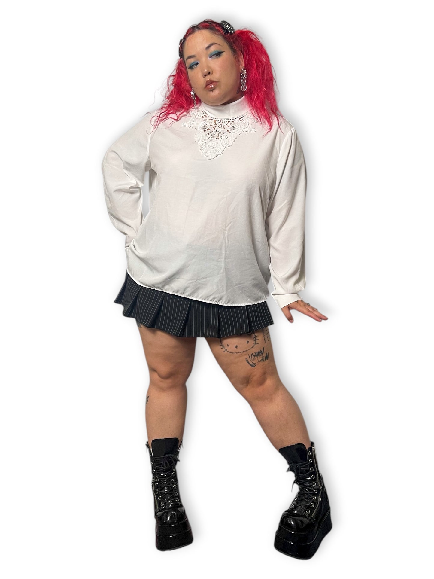 80’s Bedford Fair White Retro Blouse (3X)