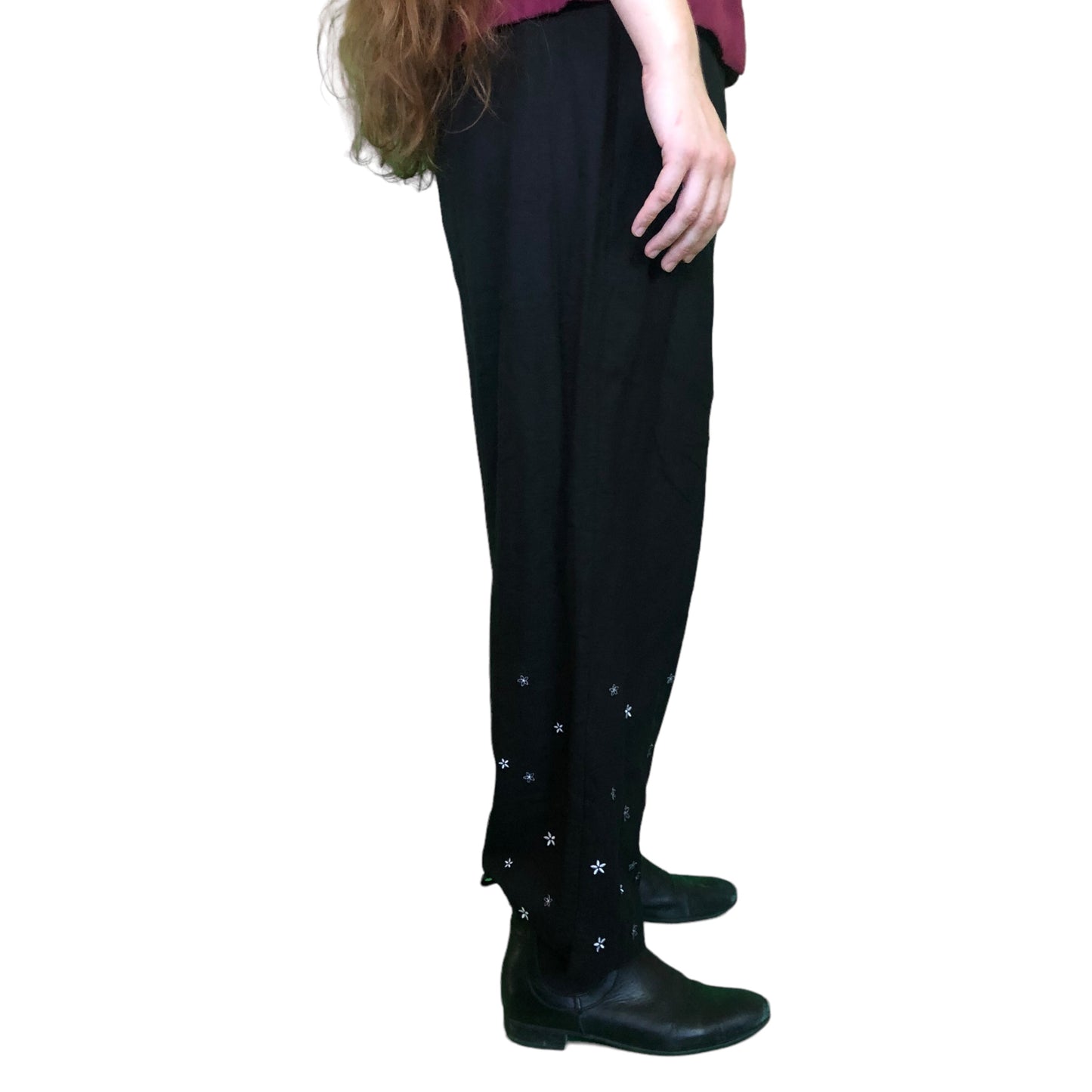 90’s/Y2K Edward Black Embroidered Pants (XL)