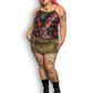 90’s Delicates Black Floral Paisley Tank Top (XL)
