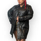 90’s Maxam Black Mosaic Patchwork Leather Jacket (XL)