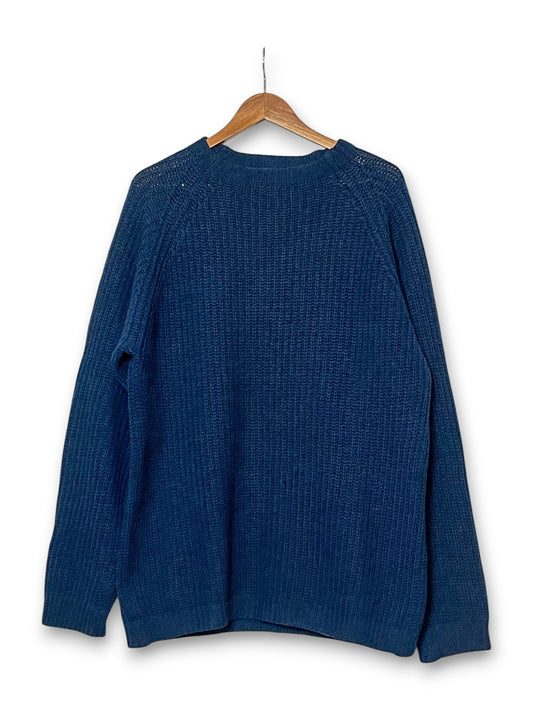 Vintage Navy Blue Fisherman Sweater (XL)