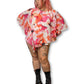 Y2K/Modern Floral Print Poncho Top (5X)