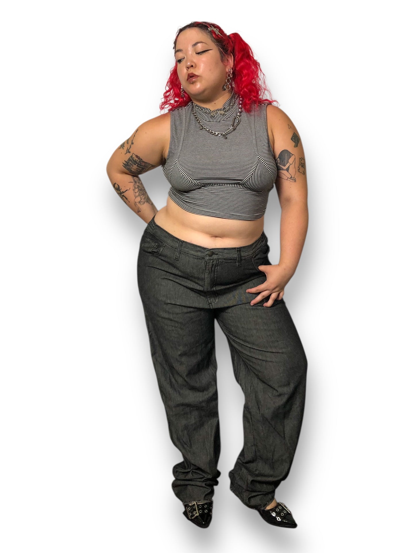Y2K/Modern Liberty Blues Faded Black Denim Jeans (3X)
