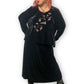 90’s/Y2K Jazz II Black Velvet Long Sleeve Maxi Dress (3X)